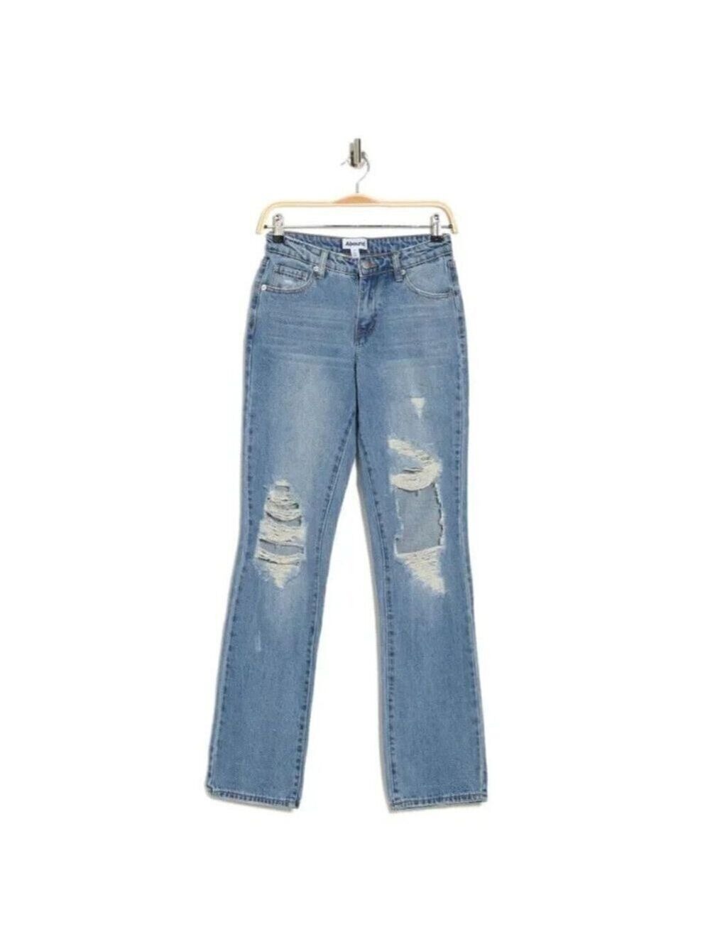 ABOUND Bnwot Blue "Losse Straight" Jeans New Relaxed Distressed